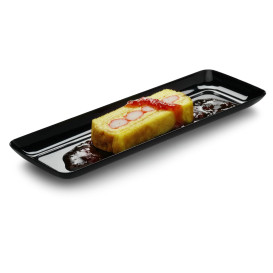 Bandeja Plastico Degustacion Negro 6x19 cm (200 Uds)