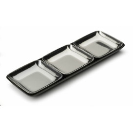 Bandeja Plastico Degustacion Negro 6x19 cm (200 Uds)