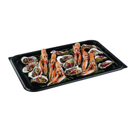 Bandeja Plastico Catering Tapa Negro 55x37 cm (25 Uds)