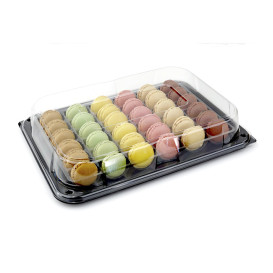 Bandeja Plastico Catering Tapa Negro 35x24 cm (25 Uds)