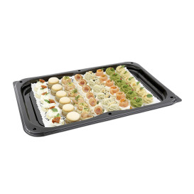 Bandeja Plastico Catering Tapa Negro 46x30 cm (25 Uds)