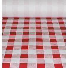 Mantel de Papel Rollo Cuadros Rojos 1x100m. 40g (1 Ud)