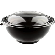 Bol de Plástico para Ensalada Negro PET 1150ml (60 Uds)