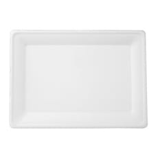 Plato Rect. Caña de Azucar Blanco 200x280mm (50 Uds)