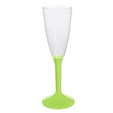 Copa de Plastico Cava con Pie Verde Lima 120ml (20 Uds)