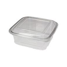 Tarrina Cuadrada Tapa Bisagra PET 750ml (100 Uds)