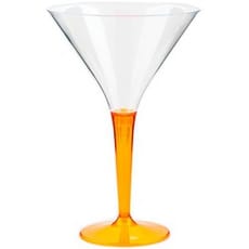 Copa de Plastico Cocktail Pie Naranja 100 ml (6 Uds)