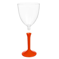 Copa de Plastico Vino con Pie Rojo 300ml (20 Uds)