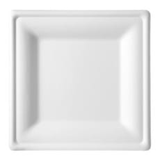 Plato Cuadrado Caña de Azucar Blanco 200x200mm (50 Uds)