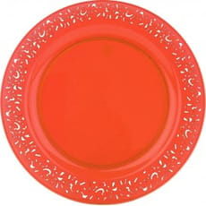 Plato Plastico Redondo "Mandala" Naranja 19cm (4 Uds)