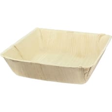 Plato Hondo Cuadrado Hoja de Palma 16x16cm (25 Uds)