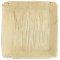 Plato Hondo Cuadrado Hoja de Palma 16x16cm (25 Uds)