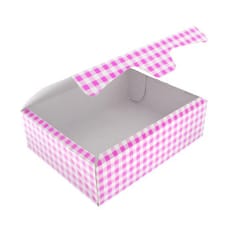 Caja Pasteleria Carton 18,2x13,6x5,2cm 500g Rosa (25 Uds)