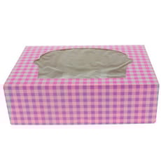Caja 6 Cupcakes con Soporte 24,3x16,5x7,5cm Rosa (20 Uds)