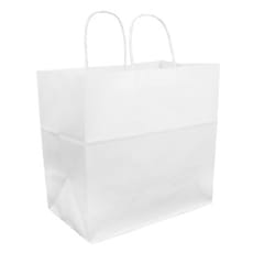 Bolsa Papel Kraft Blanca con Asas 100g 30+18x29cm (25 Uds)