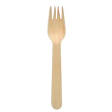 Tenedor de Madera BIO Enfundado 16cm (25 Uds)