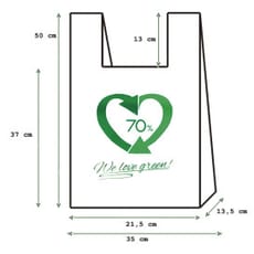 Bolsa Plástico Camiseta 70% Reciclado 35x50cm G200 (100 Uds)