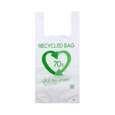 Bolsa Plástico Camiseta 70% Reciclado 42x53cm G200 (100 Uds)