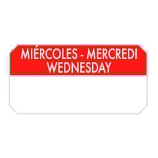 Rollo Adhesivo Rectangular “Miércoles” 5x2,5cm (1.000 Uds)