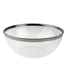 Bol Plástico Extra Rigido Transp. Ribete Plata 3500ml (4 Uds)
