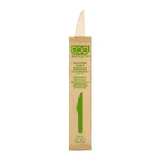 Cuchillo de Madera Desechable Enfundado 16,5cm (25 Uds)
