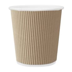 Vaso Cartón 4 Oz/120ml "Rizado Kraft" Marrón Ø6,2cm (50 Uds)