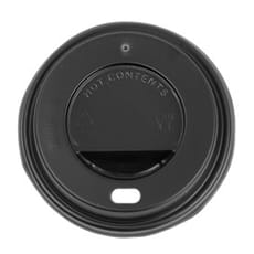 Tapa Travel con Agujero PS para Vaso Cartón 7Oz Negra Ø7,2cm (100 Uds)