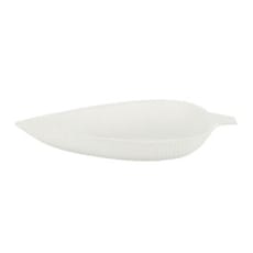 Mini Plato Caña de Azúcar Hoja Blanco 9x6cm (50 Uds)
