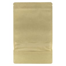 Bolsa Doypack Kraft Autocierre Zip y Ventana 16+8x26cm (50 Uds)