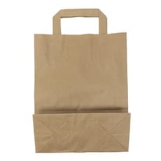 Bolsas de Papel Asa Plana Kraft 80g/m² 22+10x28cm (50 Uds)