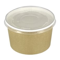 Tarrina de Cartón Kraft con Tapa PP 16 Oz/473ml (25 Uds)