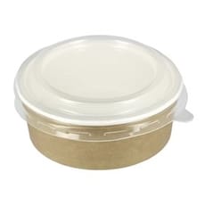 Tarrina de Cartón Kraft con Tapa PP 19 Oz/550ml (50 Uds)