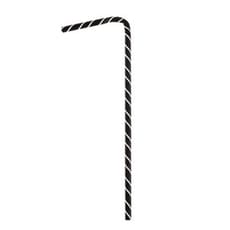 Pajita Flexible Papel Negra Ø6mm 23cm (250 Uds)