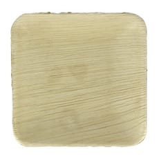 Mini Plato Cuadrado Hoja de Palma 10x10x2,5cm (25 Uds)