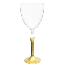Copa Plastico Vino Pie Oro 300ml 2P (20 Uds)