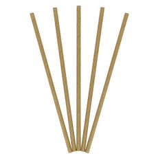 Pajita Recta de Papel Kraft Ø6mm 21cm (100 Uds)