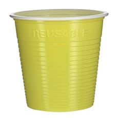 Vaso Reutilizable PS Bicolor Amarillo 160ml (30 Uds)