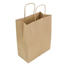 Bolsa Papel Kraft con Asas 100g/m² 22+11x27cm (25 Uds)