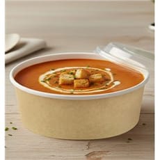 Tarrina de Cartón Kraft con Tapa PP 38 Oz/1140ml (25 Uds)