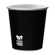 Vaso Cartón Plastic Free 4 Oz/120ml Negro Ø6,2cm (100 Uds)