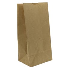 Bolsa de Papel Sin Asas Kraft Marrón 45g/m² 12+8x24cm (25 Uds)