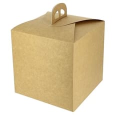 Caja Panettone de Cartón Kraft 1000g 21,5x21,5x21,5cm (25 Uds)