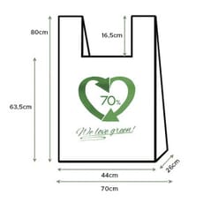 Bolsa Plástico Camiseta 70% Reciclado 70x80cm G200 (50 Uds)