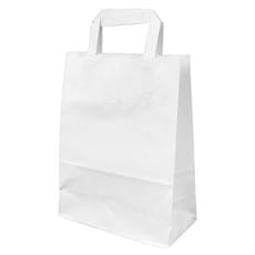 Bolsa Papel Kraft Blanca con Asas 100g/m² 22+11x27cm (25 Uds)