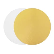 Disco de Cartón Oro y Blanco 260 mm (100 Uds)