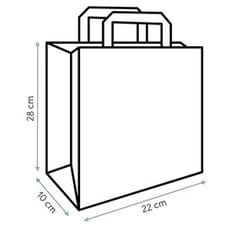Bolsa Papel Kraft Blanca con Asas 100g/m² 22+11x27cm (25 Uds)
