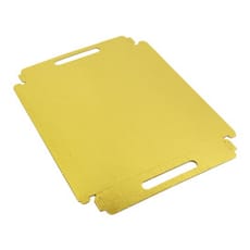 Bandeja Cartón Rectangular Oro Asas 22x28cm (100 Uds)