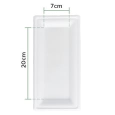 Bandeja Caña de Azúcar Bagazo Blanco 25,5x12,7 cm (50 Uds)