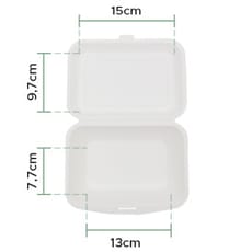 Envase MenuBox Caña Azúcar Blanco 180x125x70mm (50 Uds)
