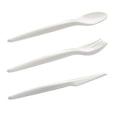 Set Cubiertos Cartón Kraft Tenedor, Cuchillo, Cuchara y Servilleta (50 Uds)